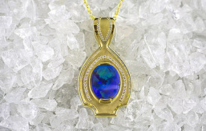 Opal pendant in blue by Mark Singerman Designs