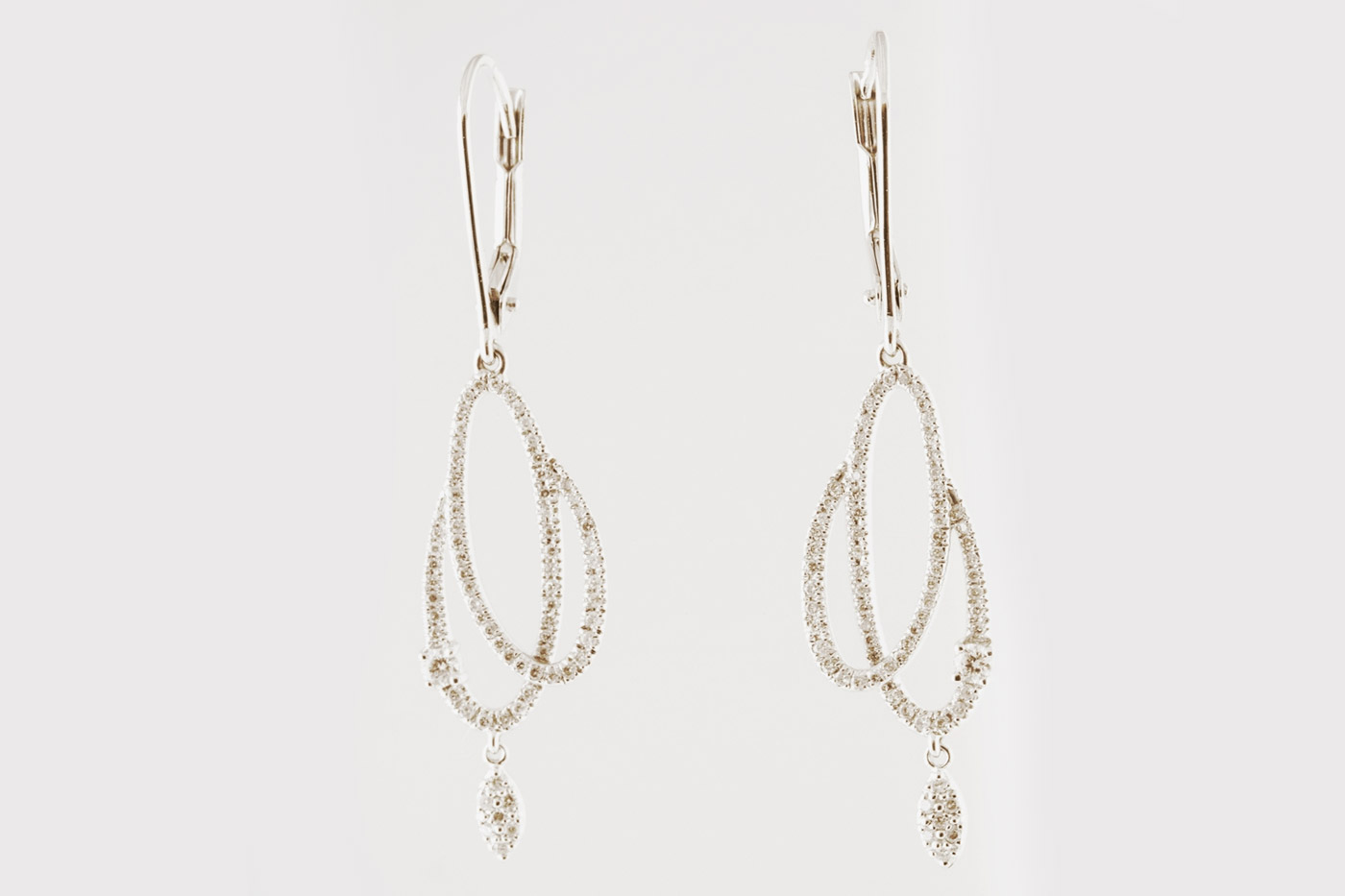 Diamond pendant loop earrings by Facet