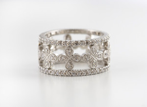 JoTal wide wedding band for women.