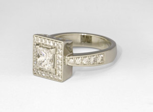 vintage square diamond ring
