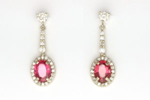ruby drops with diamonds earrings